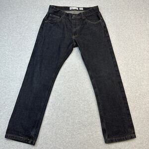Shaka Wear Jeans Men 32x30 Dark Wash Raw Denim Straight Fit Cotton Twill Zip Fly